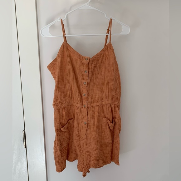Light Pink/Orange Short Jumpsuit Romper - Picture 1 of 6